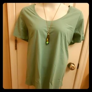 Roaman's seafoam green plus size beach mermaid tee